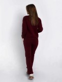 Insulated tracksuit for women sweatshirt and loose pants burgundy FI762